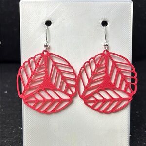 Red Geometric Earrings